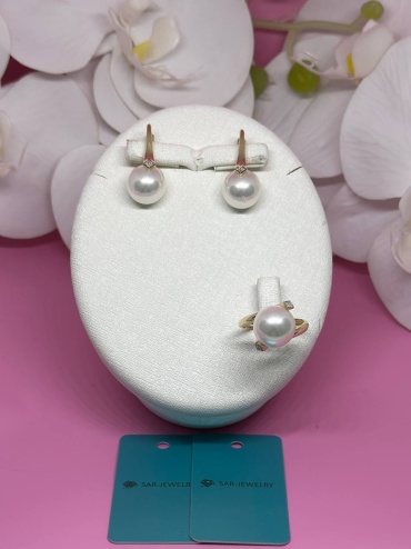 SAR JEWELRY Keran_42_7721_18 вес 9.5 г золото, бриллиант, жемчуг