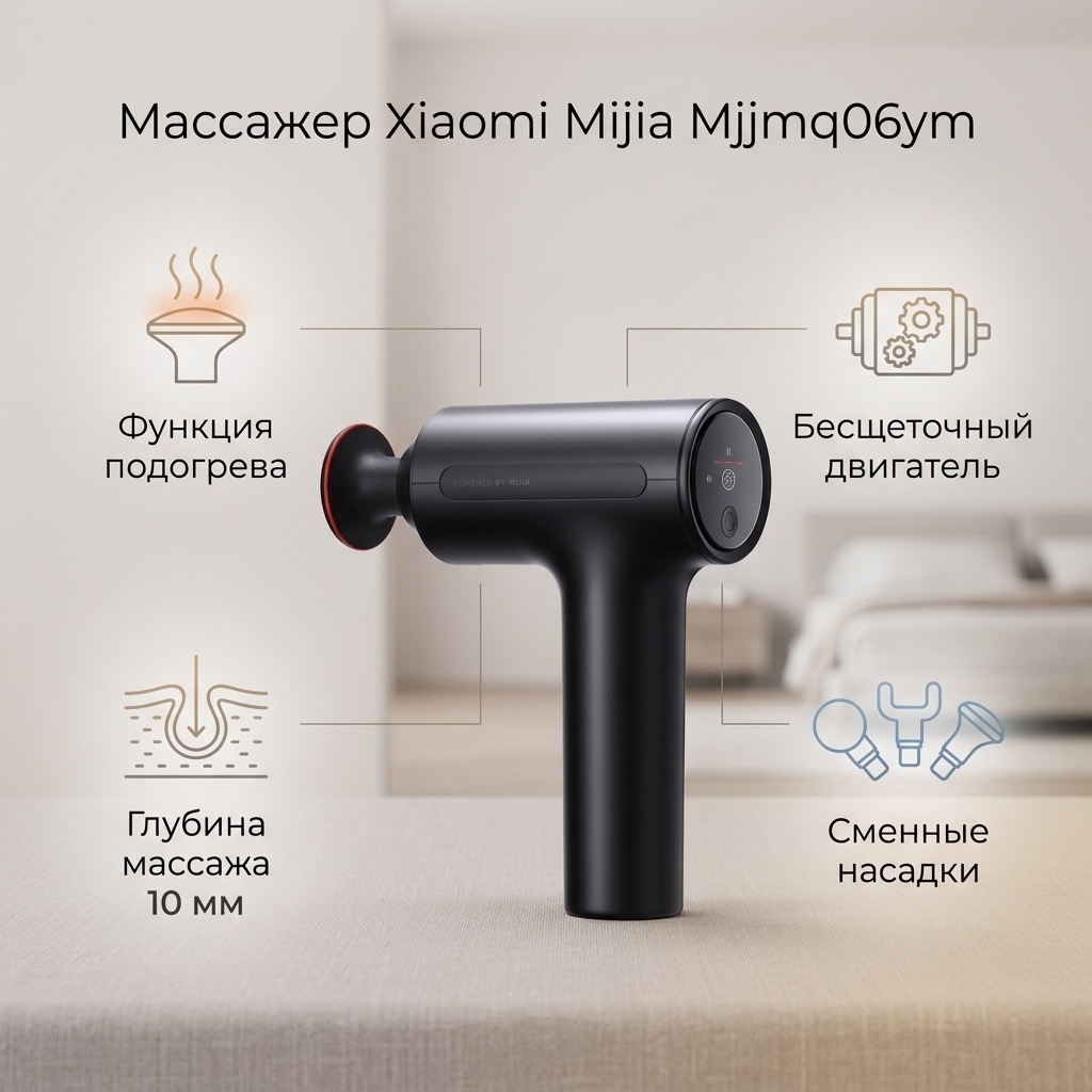 Массажер Xiaomi Mjjmq06ym ручной вибрационный, разминающий, разогревающий, компрессионный