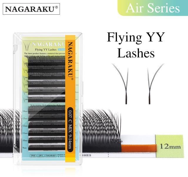 NAGARAKU единичные 4D Flying effect C 0.07 мм черный 12 мм