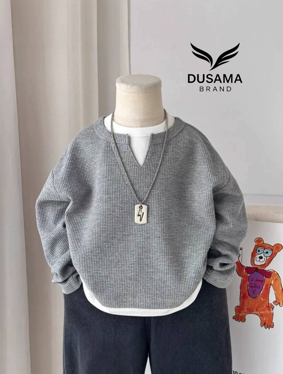 Кофта DUSAMA серый, белый
