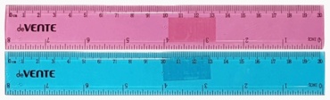 Линейка deVENTE 5091319, 20 см, 1 шт, пластик, розовый, голубой