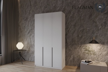 Распашной шкаф FLAGMAN Dallas 3ДБ , 120x205х47 см, белый