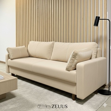 Диван zeuus Spring, 220х100 см, обивка велюр, кремовый