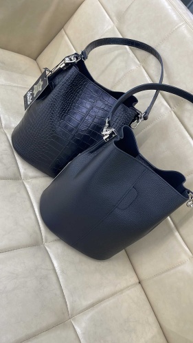 Сумка бочонок Leather Country натуральная кожа черный
