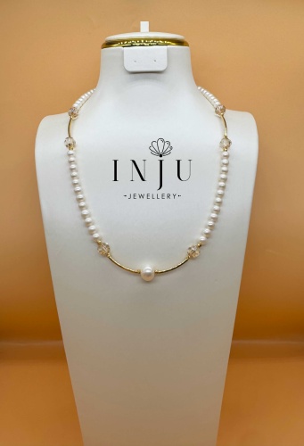 Бусы INJU Jewellery длина 45 см медицинская сталь жемчуг