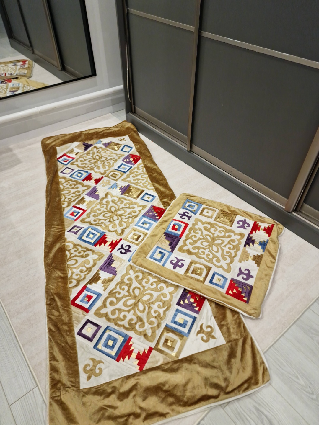 Корпе 220x80 см, без наполнителя, коричневый, золотистый