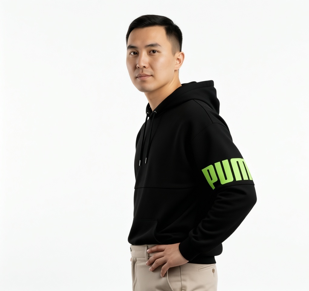 Худи Puma черный, зеленый