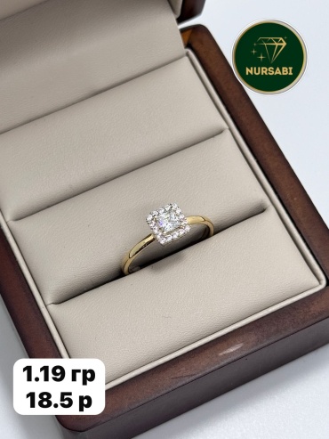 NURSABI 865678 размер 18.5 вес 1.19 г золото, фианит