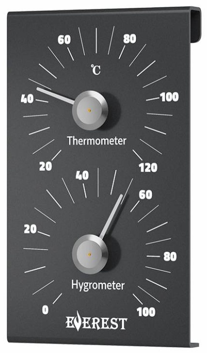 Эверест термогигрометр Термометр EVEREST "Line", алюминий BLACK (TG-22) 1 шт