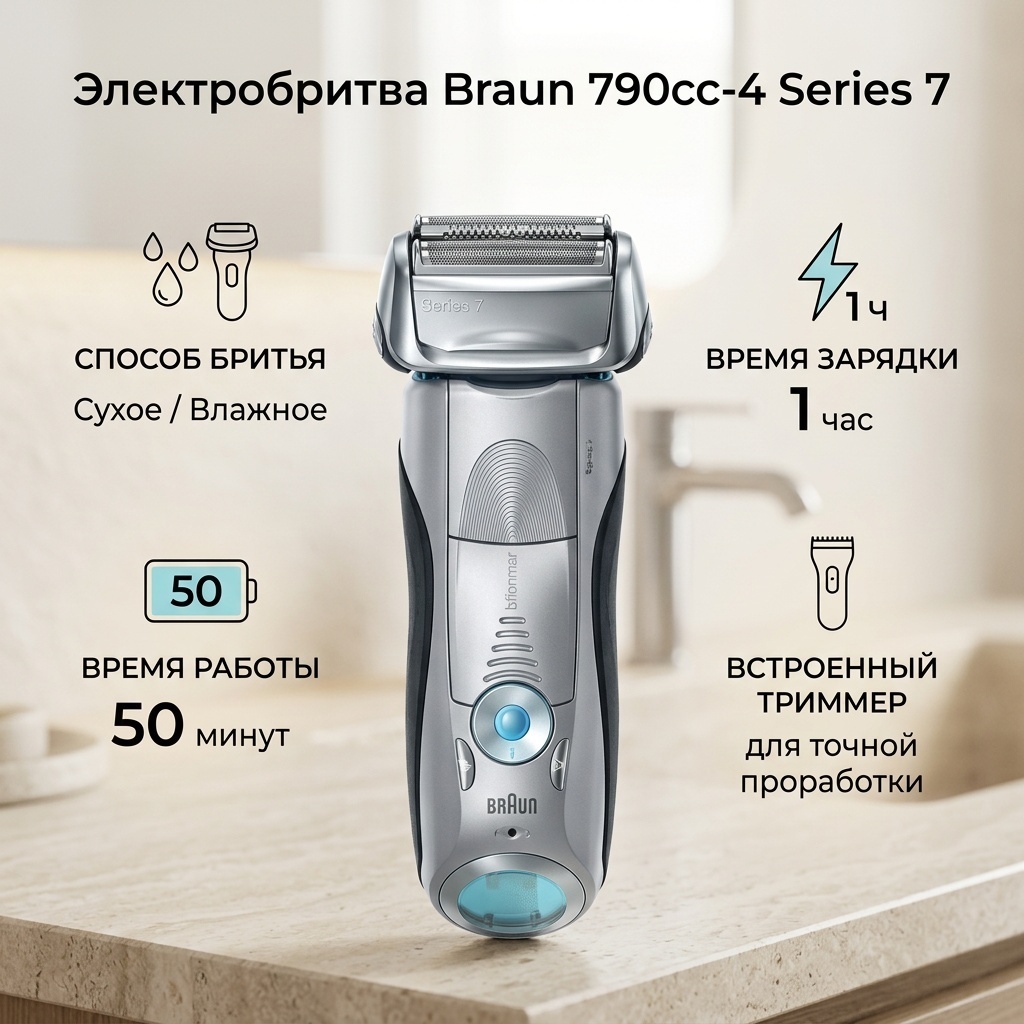 Электробритва Braun 790cc-4 Series 7 сеточная