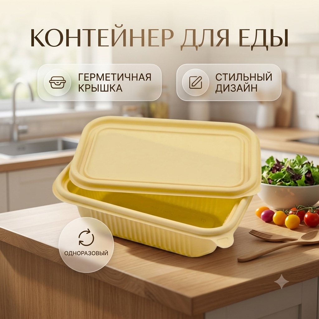 Контейнер 30436274_6235077502254 бежевый 1 шт
