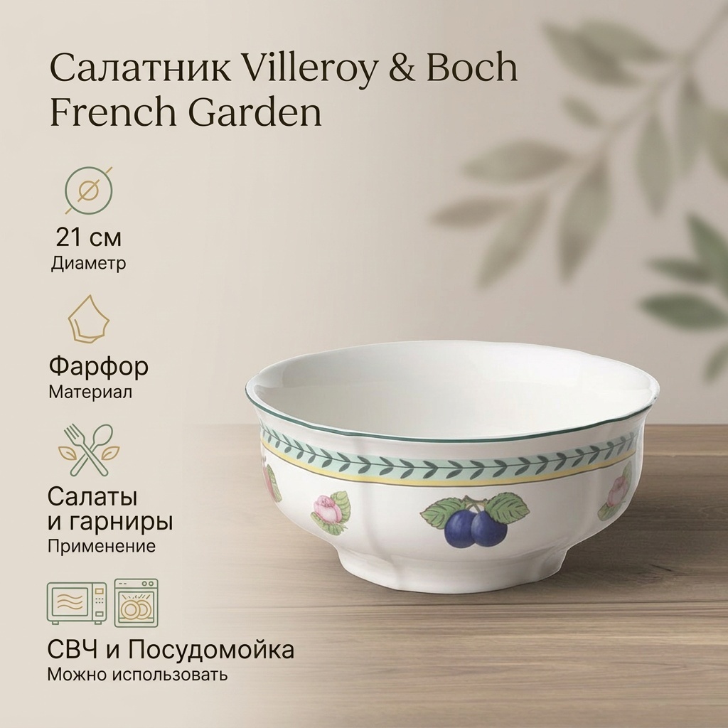 Салатник Villeroy&Boch French garden 21х21 см, фарфор, 1 шт