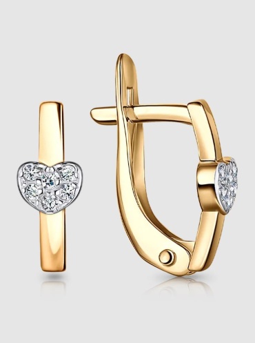 Серьги Lucente EAR-LU-585-547881 вес 1.45 г золото, фианит