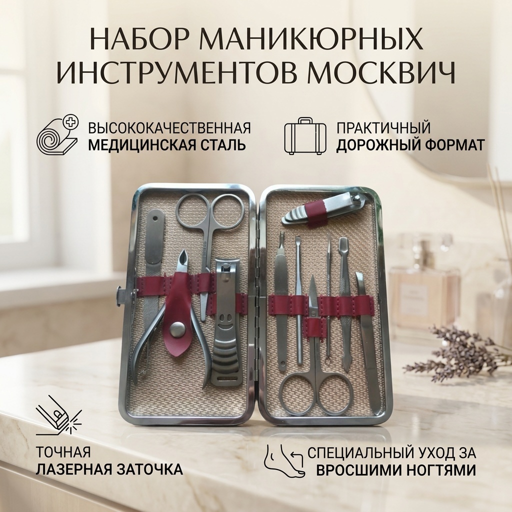 Москвич набор маникюрных инструментов 11 шт