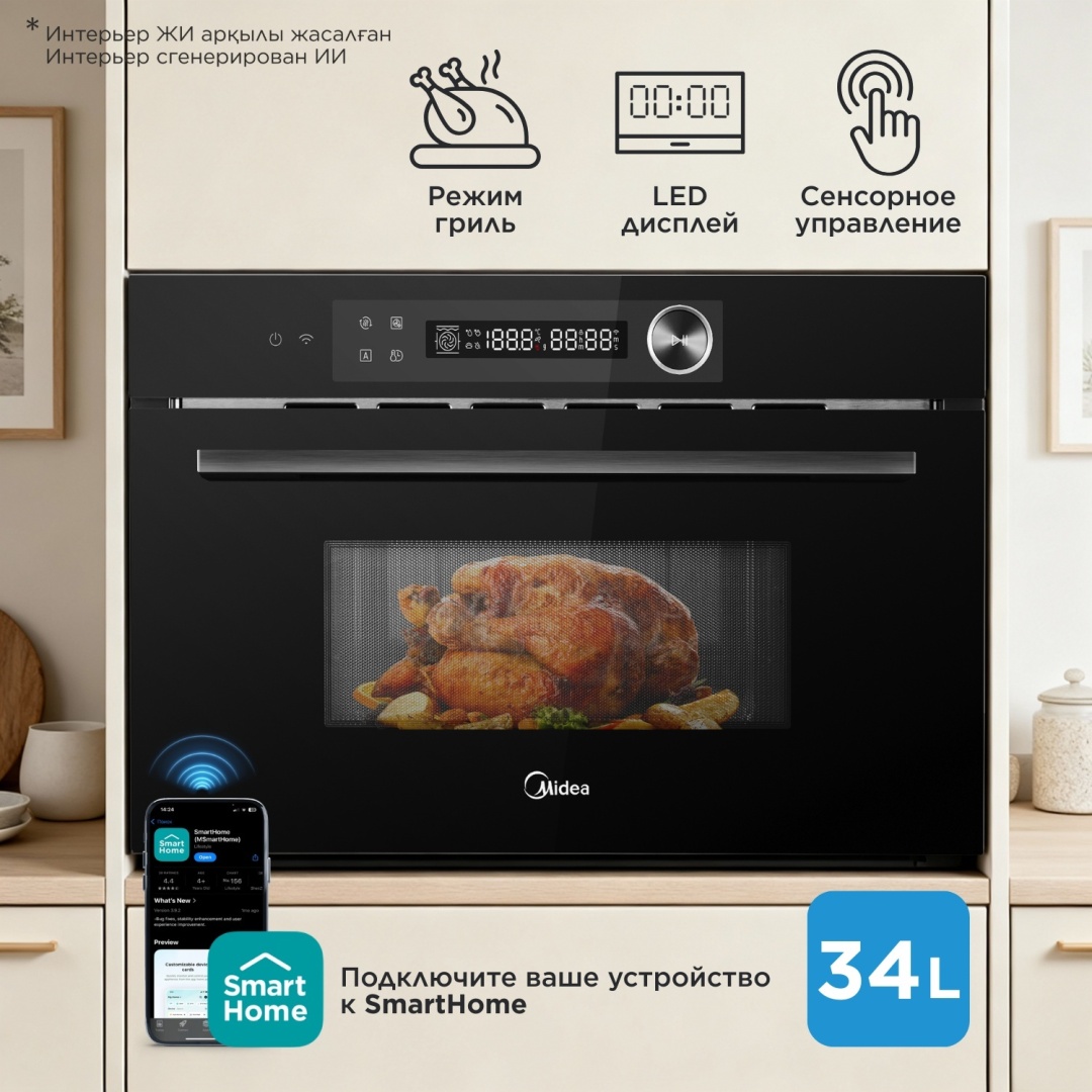 Микроволновая печь Midea MMWB-344TBWGB черный