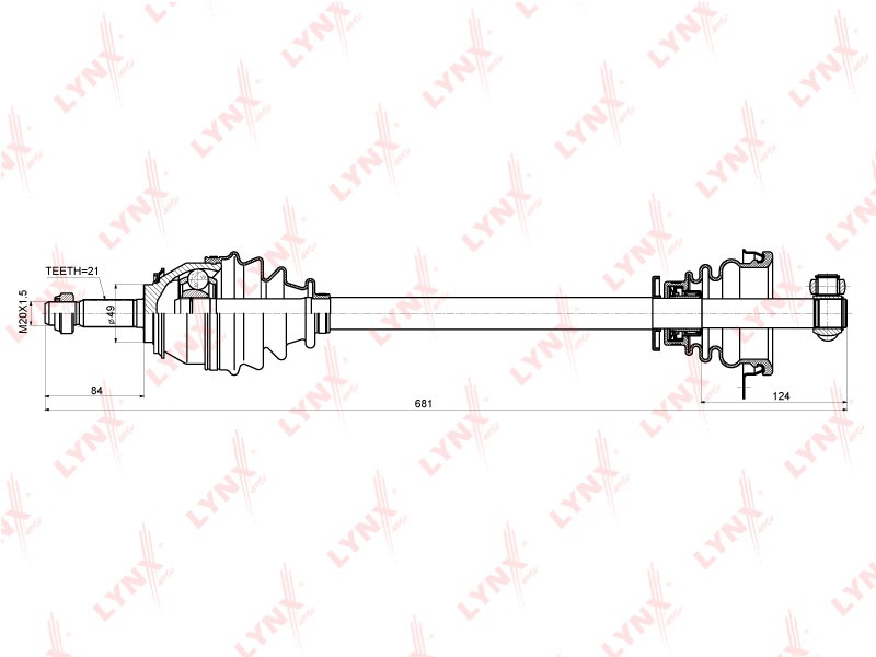LYNXauto привод колеса в сборе CD6305