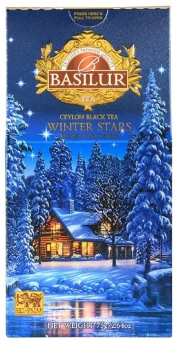 Чай Basilur Winter Stars черный с кусочками ананаса и ароматом ежевики листовой 75 г