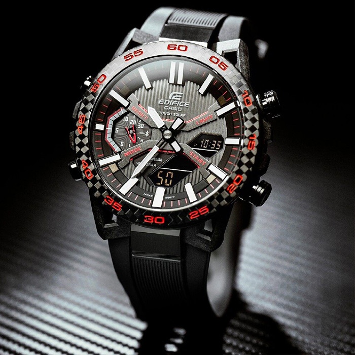 Кварцевые CASIO ECB-2000PB-1ADF нержавеющая сталь, карбон