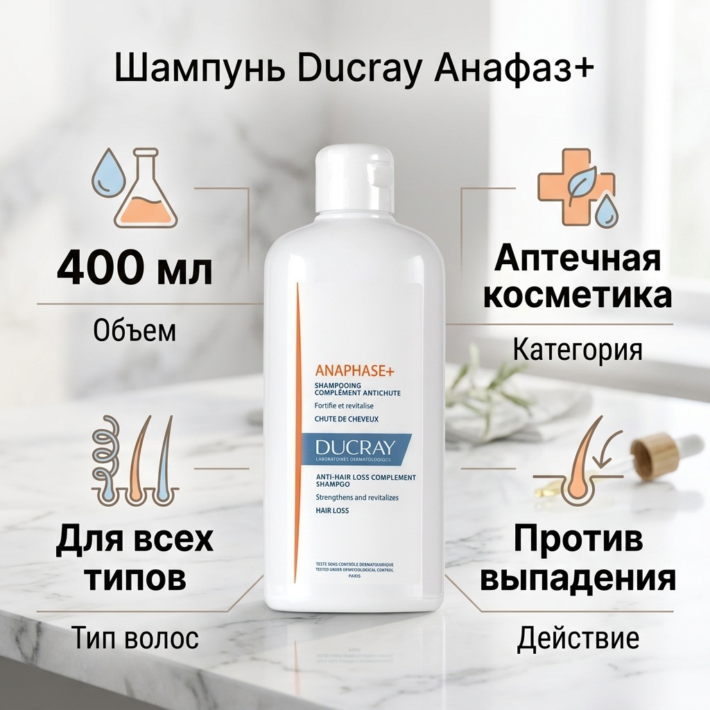 DUCRAY АНАФАЗ+ шампунь 400 мл