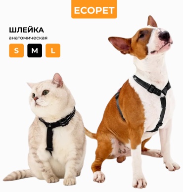 ECOPET шлейка для прогулки M синий