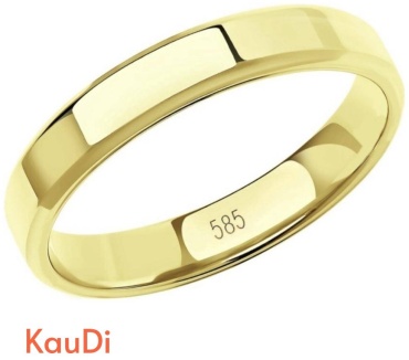 Обручальное кольцо KauDi _Обручальное кольцо_ размер 18 вес 1.93 г золото, без вставок