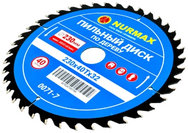 Пильный диск по дереву Nurmax 0071-7, 230x32 мм, 40Т