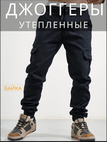 Утепленные брюки темно-синий