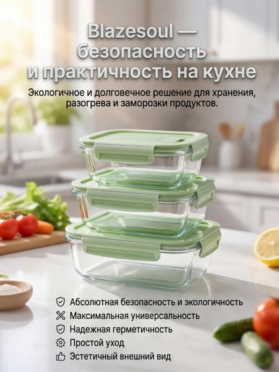 Набор контейнеров 1100012/3 3 шт, стекло
