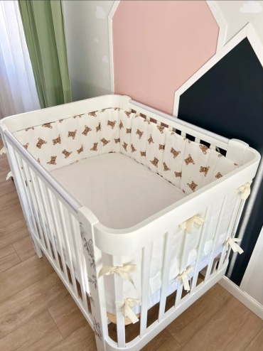 Бортики LAVbaby Textile Milky cloud, муслин, бежевый