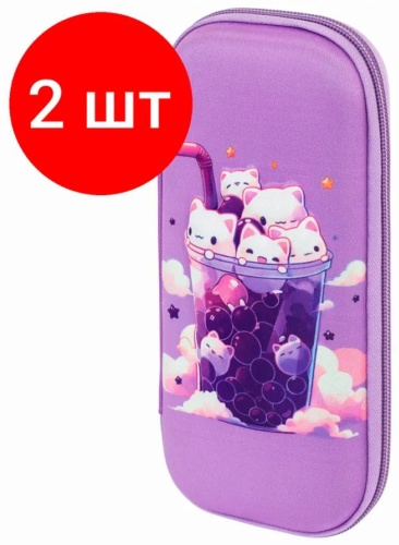 Пенал ЮНЛАНДИЯ 393083229, застежка молния, розовый