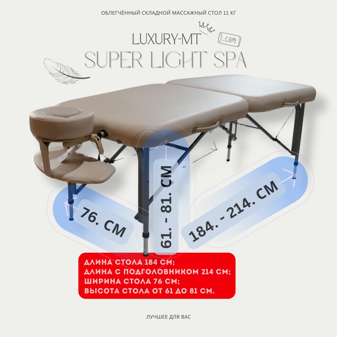 LUXURY MT Кушетка Супер Лёгкая до 350 кг 76х184 см
