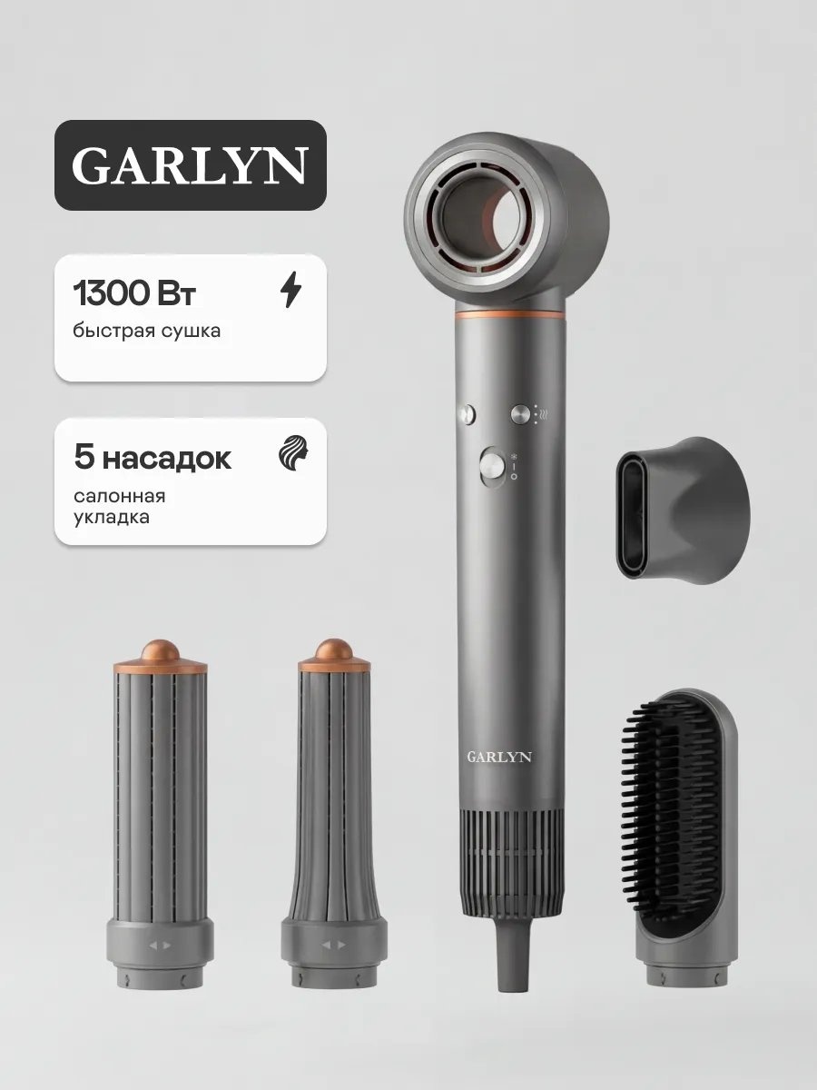 GARLYN 824829121 компактный фен серебряный