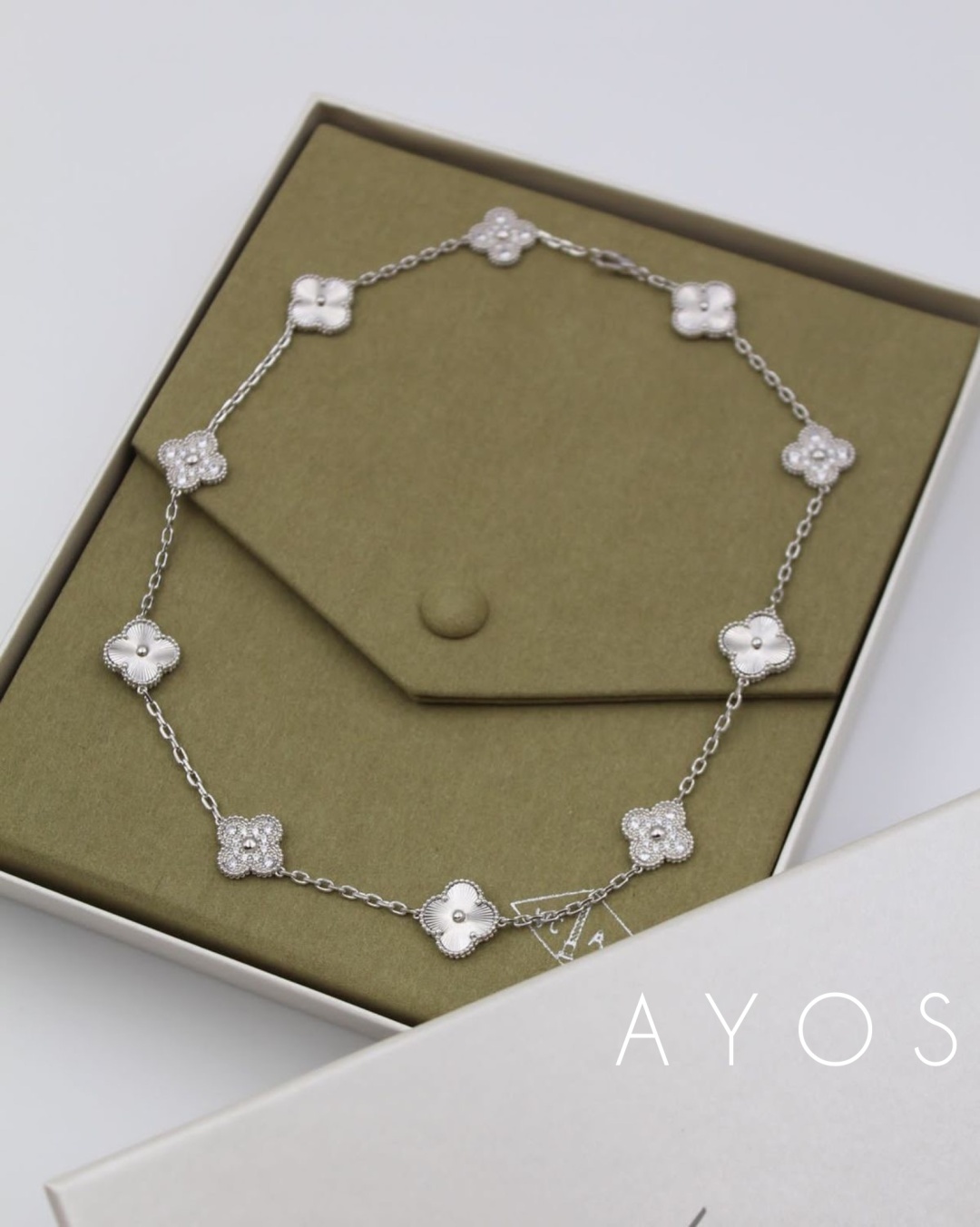 Колье AYOS SET5508 длина 50 см вес 10 г серебро, фианит