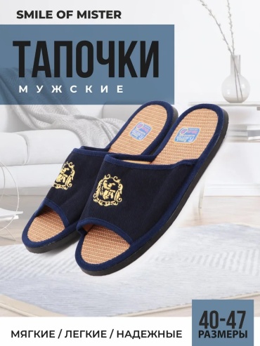 Тапочки Smile of Mister синий