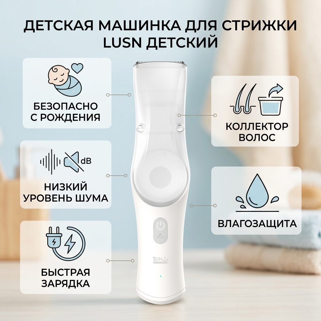 LUSN машинка для стрижки Детский белый