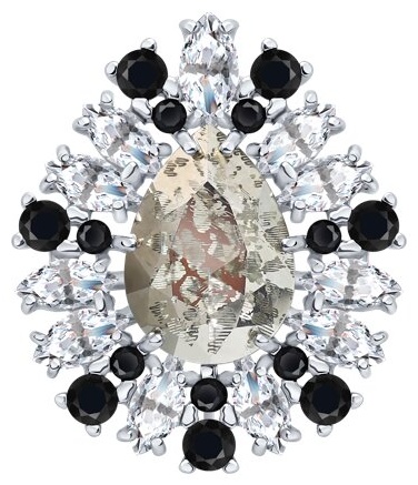 Брошь Diamant 94-140-00524-1 вес 6.2 г серебро, кристалл, фианит