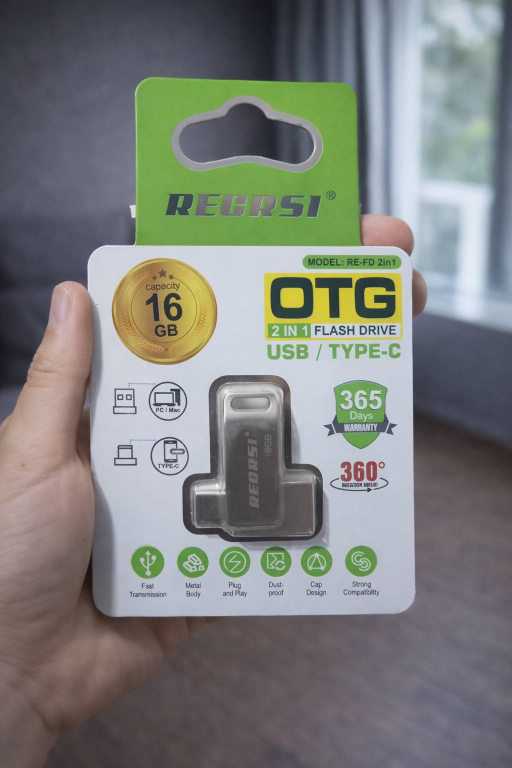 Карта памяти Recrsi Compact Flash RE-FD 2in1 16 Гб
