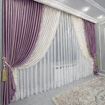 Комплект 600x280 см 5 шт, велюр, розовый