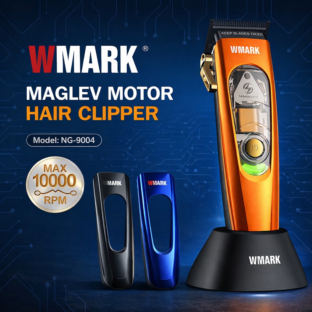 WMARK машинка для стрижки NG-9004 черный, синий, оранжевый