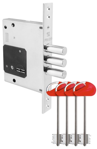 Врезной замок сувальдный Fuaro MDV25/S-60.00.3R16 4key 36243