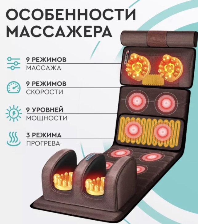 Массажер HMW-24 матрас разогревающий, шиацу