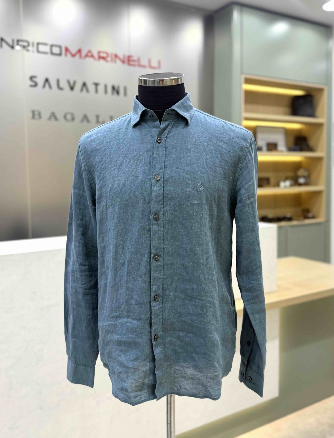 Рубашка прямая SALVATINI бирюзовый
