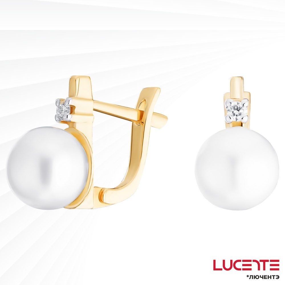Серьги Lucente Бриллианты Якутии EAR-LU-585-116341 вес 3.71 г золото, бриллиант