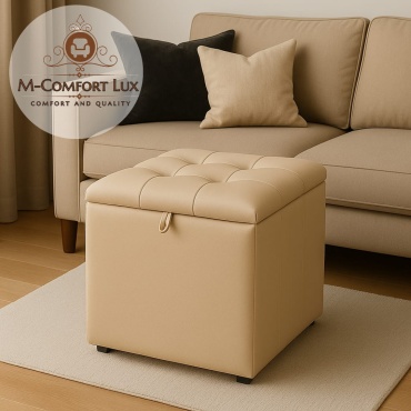 Пуф M-Comfort Lux Modern 06, ECO, 38x38x42 см, бежевый