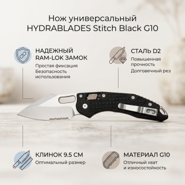 Нож универсальный HYDRABLADES, лезвие: нержавеющая сталь 1 шт
