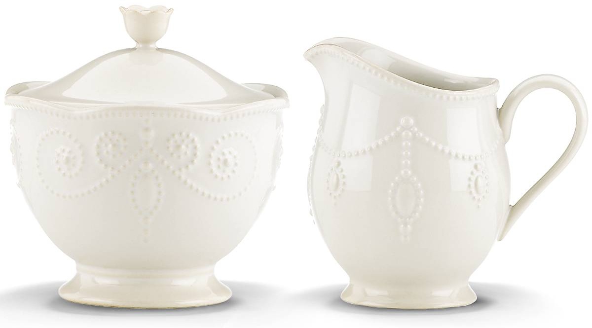 Набор для сахара и сливок Lenox FRENCH PERLE WHITE 822944, керамика