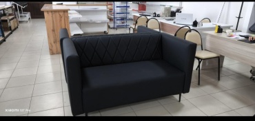 Мини-диван 1mebel КАРЛЕТ, 150х60 см, обивка экокожа (искусственная кожа), черный