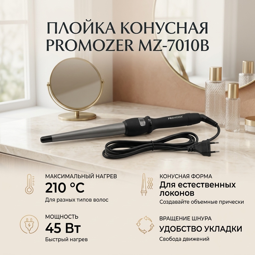 ProMozer MZ-7010B плойка конусная