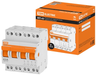 TDM ELECTRIC автоматический выключатель 4P 63 A, 1 кА, 230/400 В