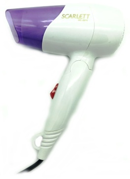 Scarlett SC-2011 компактный фен белый, розовый